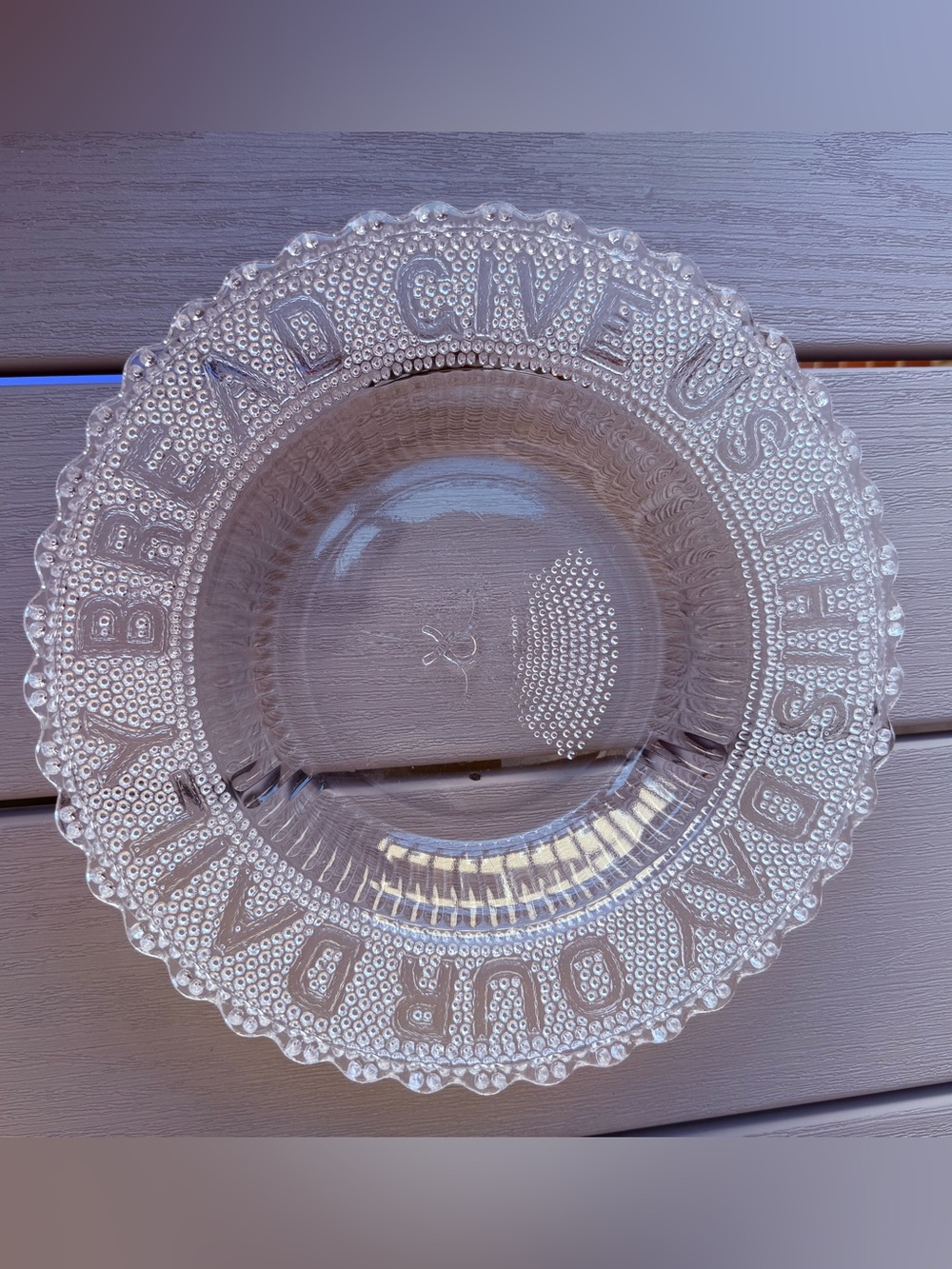 Antique EAPG “Give Us This Day Our Daily Bread” Pressed Glass Plate
